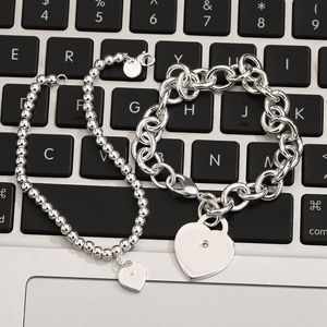 Bangles Silver Love Beads Bracelet 925 Sterling Silver Holiday Gifts For Girls Luxury Boutique Gratis verzending