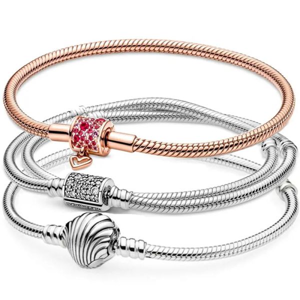 Bracles Sparkling Heart à main levée Double enveloppe Barrel Barreau Bracelet Bracelet Fit 925 Braceux en argent sterling bracelet Europe Bijoux DIY