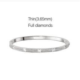 Bracelets Thin MOVE BRACELET avec tournevis or Rose platine plein diamant designer Bracelets mode Bijoux Femme 3 65mm bracele259L