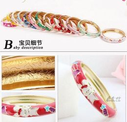 Bracelets en gros 10 pièces chinois fait à la main enfant lapin cloisonné émail manchette Bracelet Bracelet