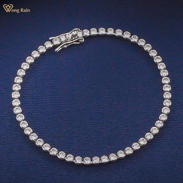 Bracelets Wong Rain 100% 925 argent Sterling créé Moissanite pierres précieuses femmes Bracelet bracelet bijoux fins cadeau de noël en gros