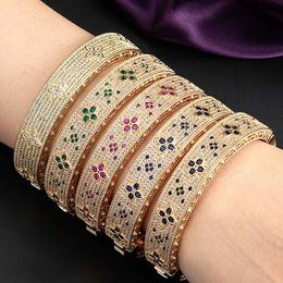 Armbanden Zlxgirl Fashion Klassieke vrouwen maat volledige rond zirkoon bruiloft armband en armband van briday bijoux Dubai Gouden Armband gratis schip