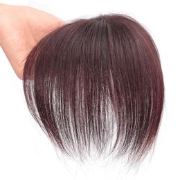 Bangs 100% Cabello humano Toppers Clip en pieza de cabello Natural para la pérdida de cabello Remy brasileño hecho a máquina 6 cm x 6 cm 230518
