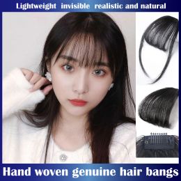 Bangs Air Bangs Human Hair Styling Tools Hair Clipin Extension Hair Fake Fringe Natural False Coiffe Femme Femmes Clip dans Bangs