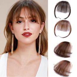 Frange Clip In Air Bangs Mince Fausses Franges Naturel Droite Synthétique Soigné Cheveux Bang Accessoires Pour Filles Invisible Naturel 4 Couleurs 231006