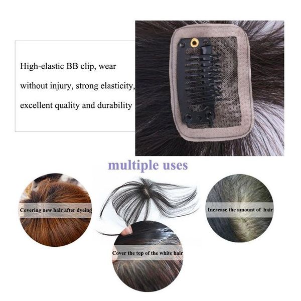 Clip de flequillo en cabello humano real Extensiones de flecos 3D Fl atadas con patillas en postizos para mujeres 293C9744876 Productos de entrega directa Otetc
