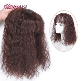 Pony Huaya Synthetisch Long Water WAVY Curly Half Head Hairpieces onzichtbaar hoofd Topblok Verhoog Haarvolume 230518