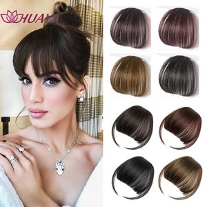 Franges HUAYA femmes fausse frange synthétique cheveux naturels frange postiche Extension de cheveux pince courte fausse frange aérienne Bang 231123