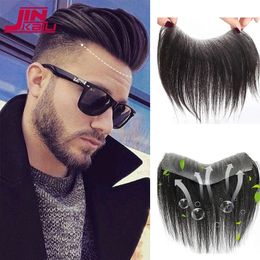 Frange JINKAILI Front Synthétique Délié Toupets Hommes Droite V Style Pièce De Cheveux Extension De Cheveux Cheveux Noirs Naturels Frange Postiche 230620