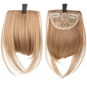Frange MANWEI frange synthétique résistant à la chaleur postiches cheveux femmes naturel court noir brun frange pinces à cheveux pour Extensions 231123