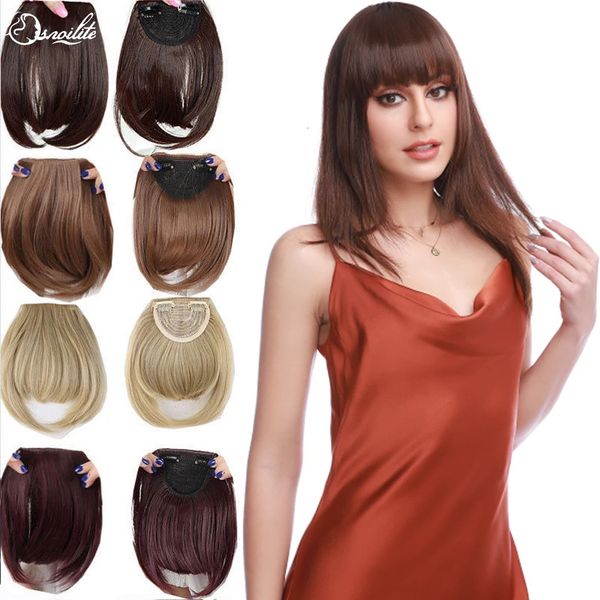 Frange S-noilite synthétique naturel Bang faux cheveux frange noir brun Auburn rouge pince sur cheveux frange pince en frange pour les femmes 231114
