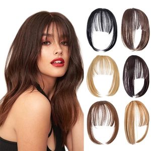 Pony SHANGZI Valse pony Synthetisch haar Pony Haarverlenging Fake Fringe Natuurlijk haar clip-on pony Lichtbruin Hoge temperatuur 231123