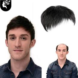 Frange Courte Droite Synthétique Tropper Cheveux Noirs Naturels Pour Jeunes Hommes Topper Perruque Toupet Clip Mâle Guy Quotidien Portez Votre Beauté