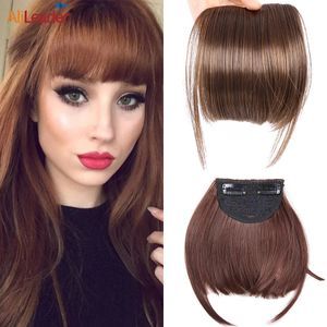 Pony Synthetisch nep Stomp haar pony 2 clips in haarverlenging Nette voorkant Fake Fringe Vals haarstukje Voor vrouwen Clip-in pony 231123