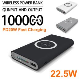 Banque 100000mah Banque d'alimentation sans fil 22,5 W