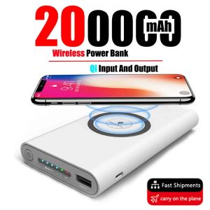 Bank 200000MAH Power Bank Wireless Fast Charging Twoway PowerBank Portable Charger Typec Externe batterij voor iPhone 15 14 Samsung