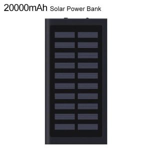 Banque 20000mah Banque d'énergie solaire extérieure Chargeur de batterie externe portable pour iPhone Samsung Huawei Xiaomi Phones and Tablets