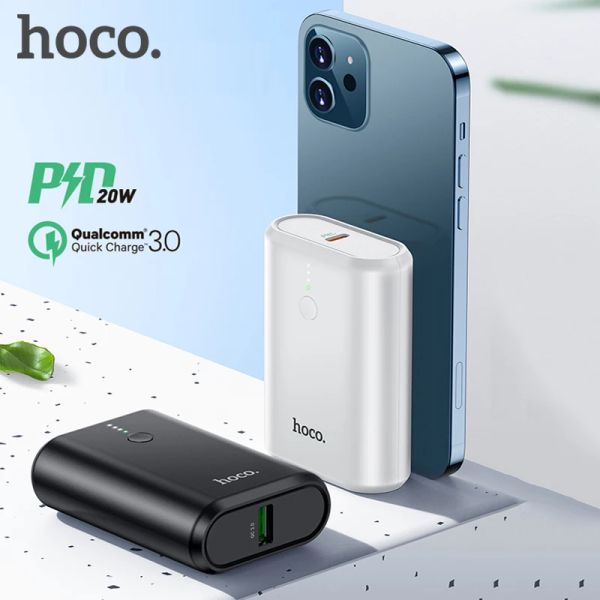 Banque Hoco QC3.0 + PD 20W Banque d'alimentation 10000mAh Chargeur de batterie externe portable Power Bank pour iPhone 12 Pro Max 11 Xiaomi