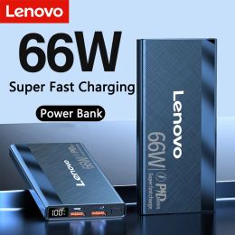 Bank Lenovo 30000MAH Power Bank Cable incorporado Mini Batería PowerBank Cargador portátil Portable para iPhone Samsung Xiaomi Power Banks