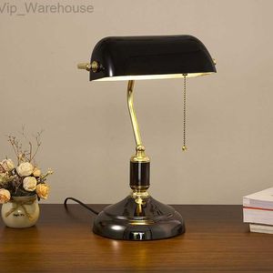 Bank Tafellamp Europese Stijl Glazen Lamp Retro Bureaulamp Antiek Koper Woonkamer Slaapkamer Decoratieve Nachtkastje Bureaulamp HKD230824