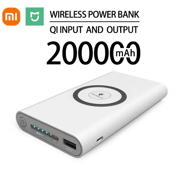 Banque Xiaomi Mijia 200000mah Chargeur rapide de Charge rapide Powerbank Portable Twoway Wireless PowerBank Charger Typec Externe Batterie