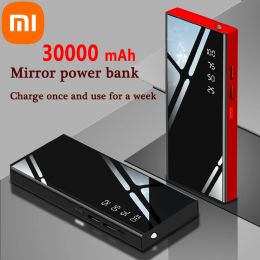 Banque Xiaomi Super Fast Charging Power Bank 30000mAh Banque d'alimentation externe 20000mAh Banque d'alimentation miroir mince portable Livraison gratuite