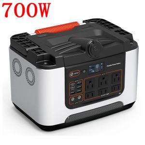 Banks 700W Backup Batería de litio recargable Generador solar Solar Sine Wave CA Outlet Potenera portátil para acampar al aire libre para acampar