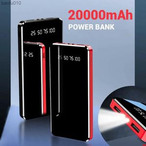 Banques Double USB Power Bank 20000mAh Powerbank Portable LED affichage numérique batterie externe pour iPhone 14 Samsung Xiaomi Huawei chargeur L