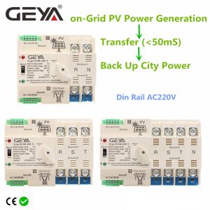 Banks Geya OnGrid Solar Automatic transfert commutateur Din Rail 2P 3P 4P 63A 100A AC220V ATS PV Système Power to City Power W2R