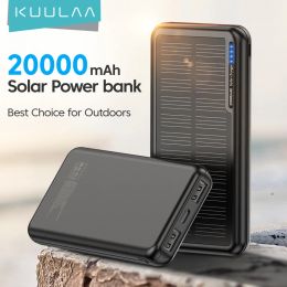 Banks Kuulaa 20000mah Banque d'énergie solaire Charge rapide Batterie externe Chargeur de téléphone portable extérieur pour Xiaomi iPhone 15 14 13 12 Pro