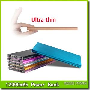 Banques ultra mince 12000mAh Power Bank Battery Safety Usb Charger Urger pour mobile iPhone Android Phone PHONNERS CHARGERS GRATUIT