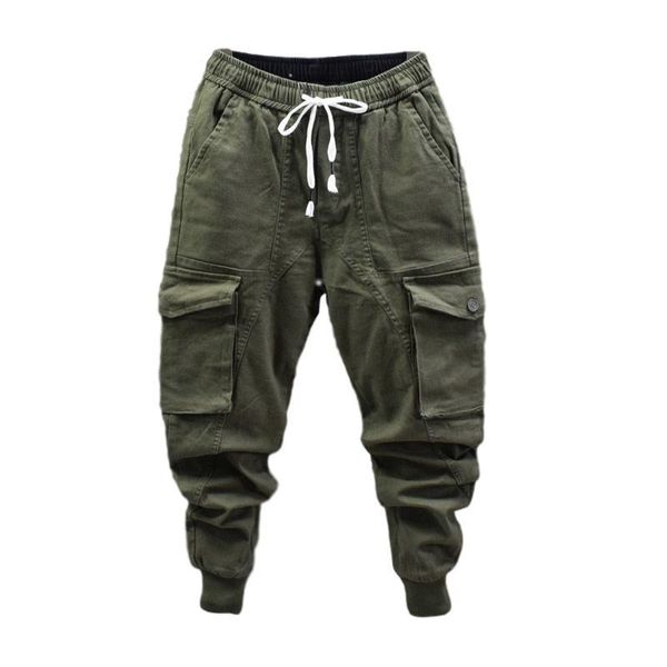 BANNAJI Mode Hommes Style Coréen Harem Cargo Pantalon Hip Hop Solide Pantalon D'été Poches Streetwear Joggers Pantalon Pour Homme 220816