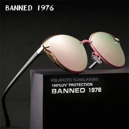 BANNED 1976 luxe femmes lunettes de soleil mode ronde dames Vintage rétro marque Designer surdimensionné femme lunettes de soleil Gafas 220514