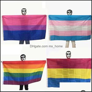 Banner Suministros festivos Hogar Jardín Bandera del arco iris Colorf Festival Decoración de fiesta Banderas Lesbianas Gay Bisexual Transgénero Lgbt Orgullo Amigo