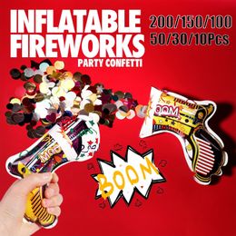 Banner Vlaggen 10-200 Stuks Opblaasbare Confetti Pailletten Kanon Bruiloft Sparkle Confetti Ster Handheld Vuurwerk Pistool voor Verjaardagsfeestje Props 230720