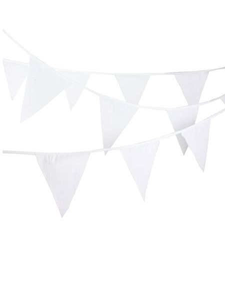 Bannière Drapeaux 100 Drapeaux 40M Blanc Guirlande Bunting Drapeaux Décoration De Mariage Tissu De Soie Bannières Fête De Mariage Decoratio Douche Nuptiale Bunting 230729