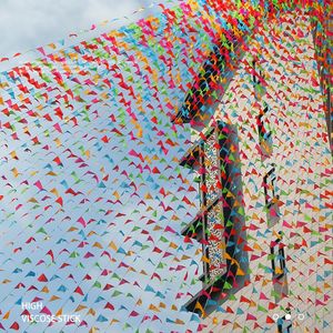 Bannière Drapeaux 100 Mètres Couleur Pure Tissu Bannière Guirlandes Anniversaire Bruant Fanion Fête De Mariage Guirlande Drapeaux Décoration Extérieure Bannière 230714