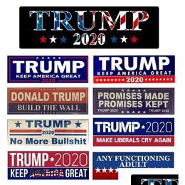 Drapeaux de bannière 100pcs Donald Trump autocollants de voiture autocollant de pare-chocs garder faire l'Amérique décalque pour style véhicule Paster livraison directe maison G DH18B