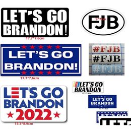 Bandiere banner 100 pezzi set 3X7 pollici Lets Go Brandon 2024 Cartoon Biden I Did That adesivi decalcomanie impermeabili per custodia per laptop fai da te Lage Dr Dh84Z