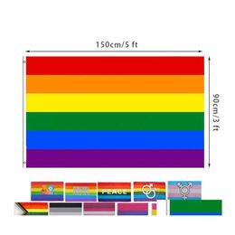 Banner vlaggen 12 ontwerpen 3x5fts 90x150cm Philadelphia Phily Straight Ally Progress LGBT Rainbow Gay Pride Flag DHS Drop Delivery Home Dh9qw