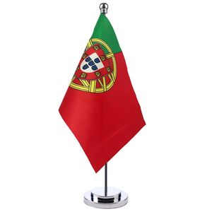 Bannervlaggen 14x21cm Bureau Vlag van Portugal Banner Boardroom Tafelstandaard Pole Stick De Portugese Kabinetvlaggenset Vergaderzaaldecoratie 230804