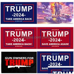 Banner Flags 150x90cm drapeau 2024 Supporters des élections américaines Supplies Donald Trump Take America Back 6 Styles Drop Livrot Home Garden Fe Dhqkn