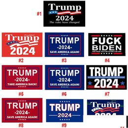 Drapeaux de bannière 20 styles Trump 3x5 pieds 2024 Réélire Take America Back Flag avec œillets en laiton Livraison directe patriotique Jardin Fes Dhlbb