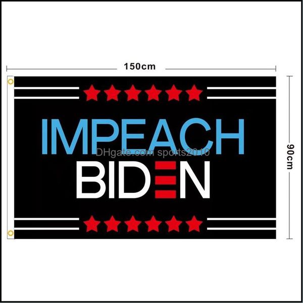 Drapeaux de bannière 2024 Drapeaux anti-biden Bannières extérieures Trump 3 x 5 pieds 100D Polyester Couleur vive rapide avec deux œillets en laiton 1121 V2 Dro Dhill