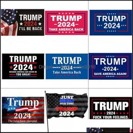 Banner Flags 2024 Colorf -campagne voor VS Presidentiële vlagontwerp Diversiteit Vlaggen Banners Breng Amerika terug 90x150cm 12xy y Dh81f