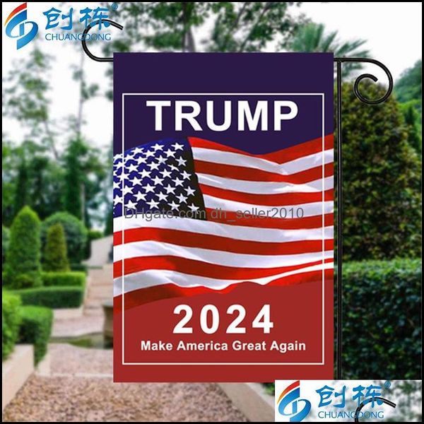 Banner Flags 2024 Elección general Banner Flags EE. UU. Presidente Campaña para Garden Flag Make America Great Again Banners 30X45Cm Digit Dhjrx