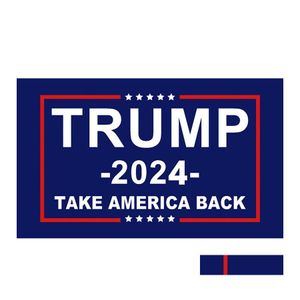 Banner vlaggen 2024 Trump vlag U.S. Algemene verkiezing 2 koperen doorvoertules Save America opnieuw Polyester Outdoor Indoor Decoratie 90x150cm Othvo