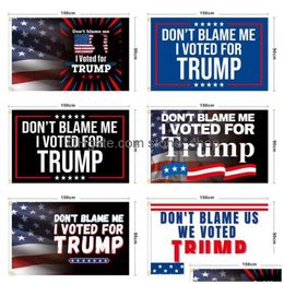 Banner Flags 2024 Campagne présidentielle américaine J'ai voté pour Trump Flag Don't Blame Me 90x150cm Drop DIVRITE