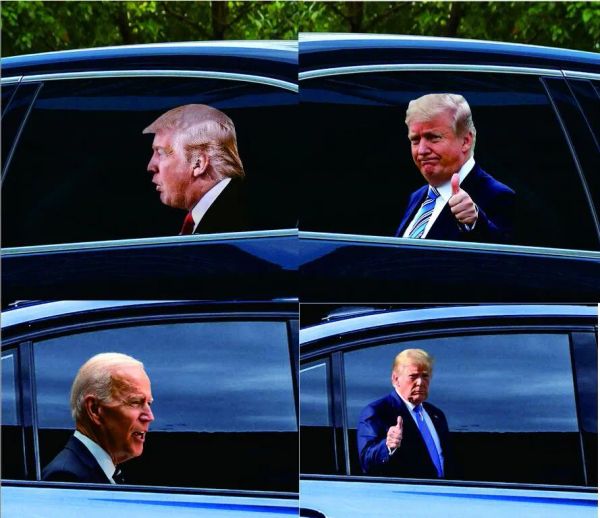 Drapeaux de bannière 25X32Cm Trump 2024 Autocollant de voiture Drapeaux de bannière Fournitures de fête Élection présidentielle américaine PVC Autocollants de fenêtre de voiture Drop Del Dhpk2024318