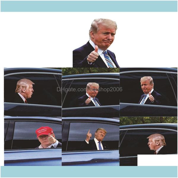 Bannière Drapeaux 25X32Cm Trump 2024 Autocollant De Voiture Articles De Fête Élection Présidentielle Américaine Pvc Voitures Fenêtre Autocollants Drop Delivery Home Ga Dhonw